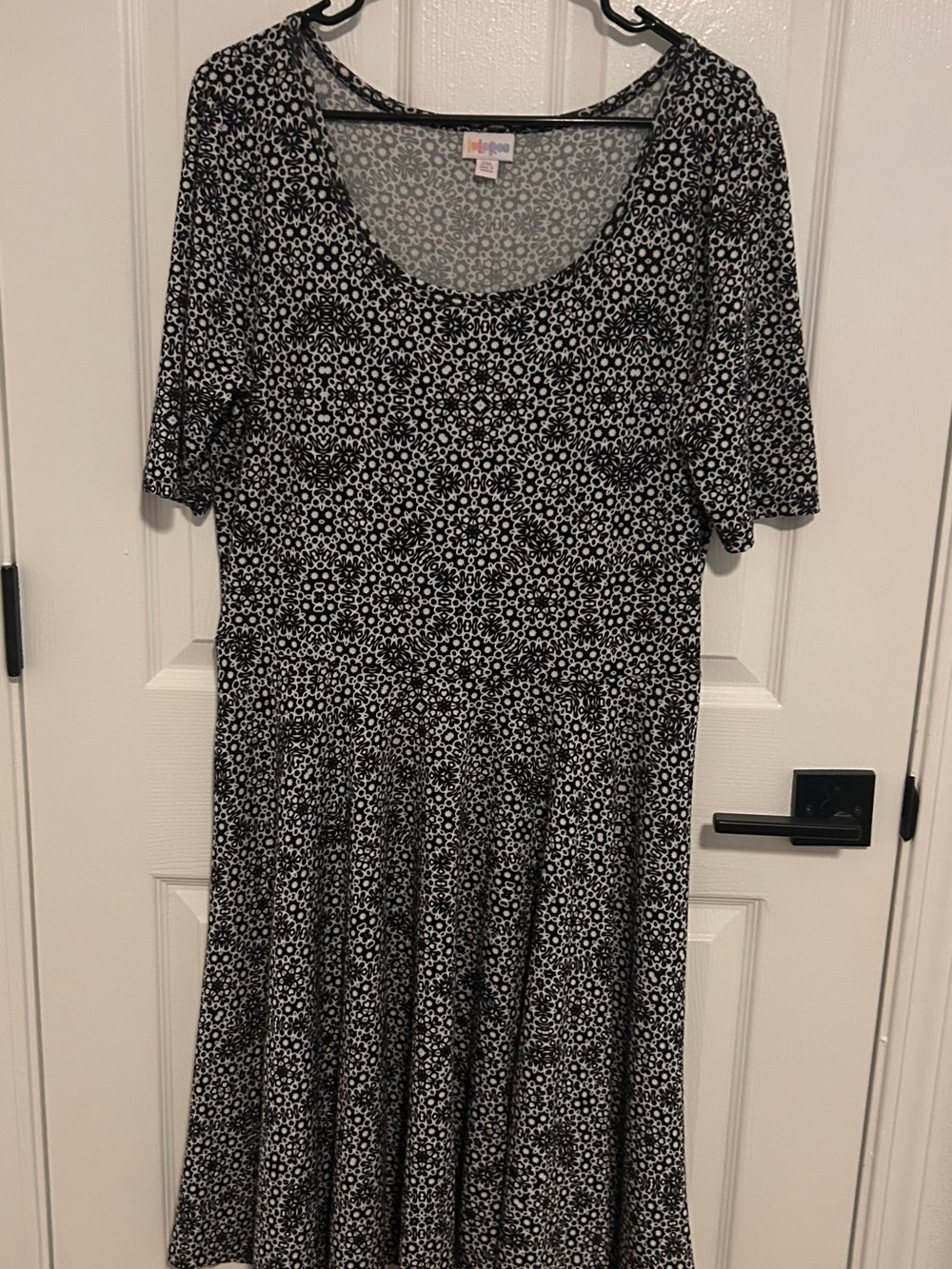 LuLaRoe Black & White Floral Midi Dress